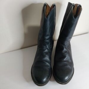 Justin Boots Men's Black Leather Western Boots